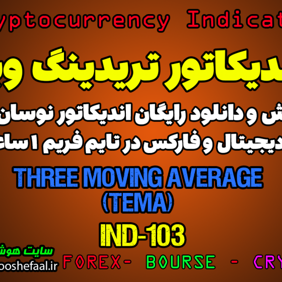 دانلود رایگان و آموزش اندیکاتور نوسان گیری Three Moving Average (TEMA) برای ارز دجیتال و فارکس در تریدینگ ویو تایم فریم 1 ساعت