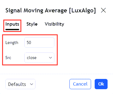 دانلود اندیکاتور میانگین متحرک برای تریدینگ ویو | Signal Moving Average TradingView