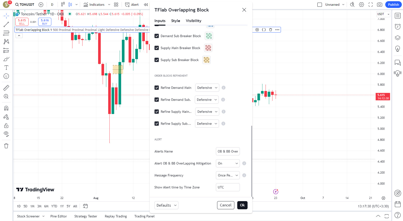 دانلود اندیکاتور هشدار دهنده BBOB Alert در تریدینگ ویو TradingView