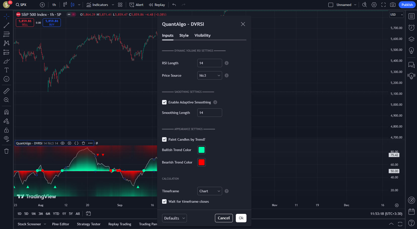 دانلود اندیکاتور Dynamic Volume RSI | شاخص RSI با حجم داینامیک DVRSI