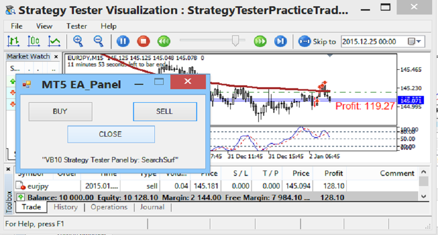 دانلود اکسپرت دستیار معامله گر ManualTradeOnStrategyTester در متاتریدر 5